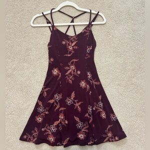 Maroon Floral Aeropostale Dress